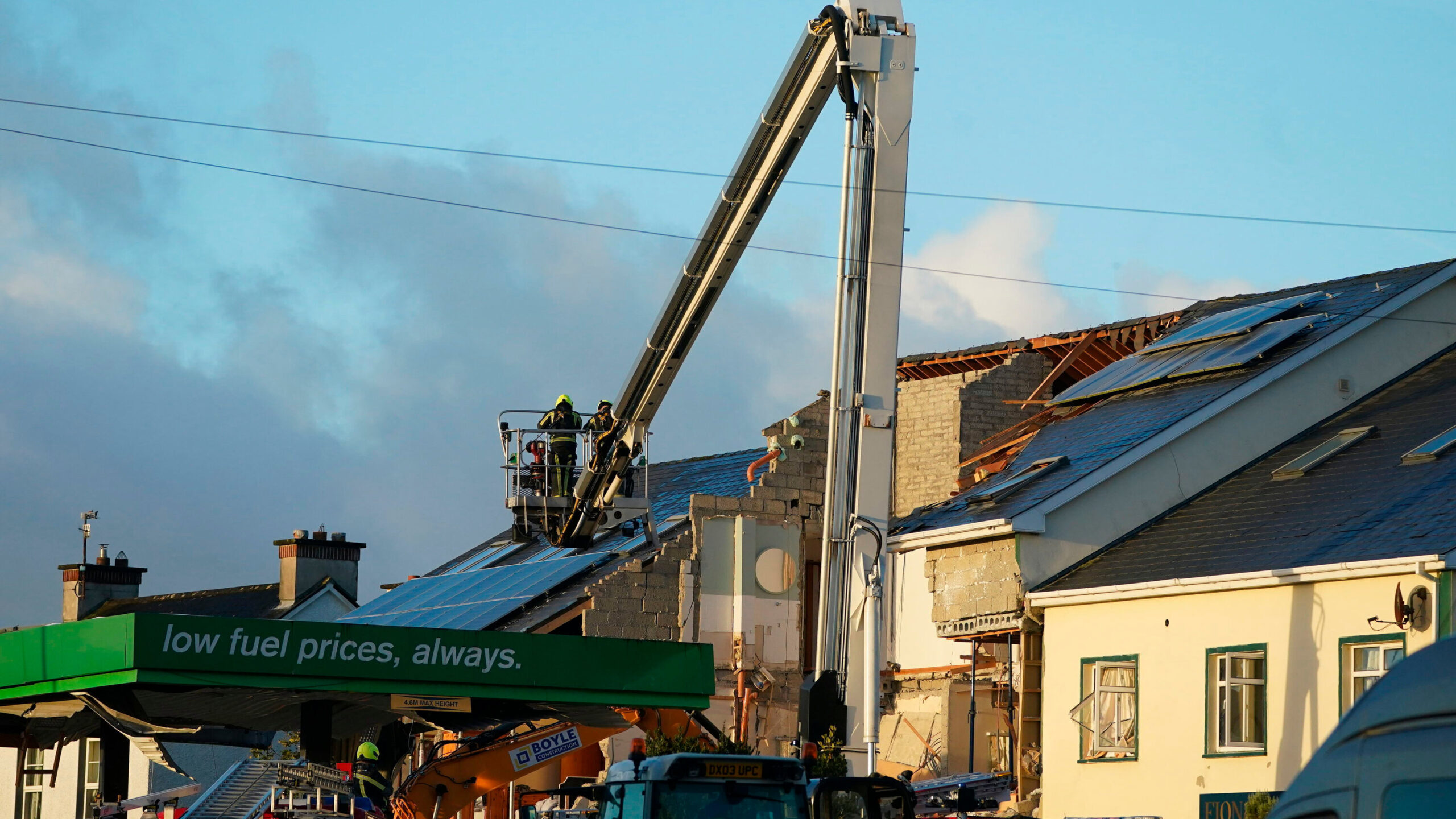 petrol station explosion on Ireland at county donegal 