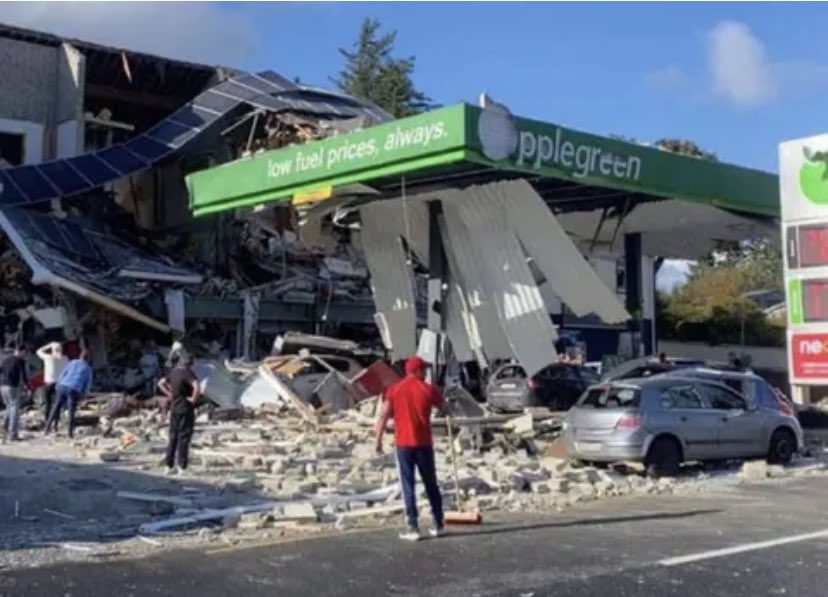 petrol station explosion on Ireland at county Donegal 